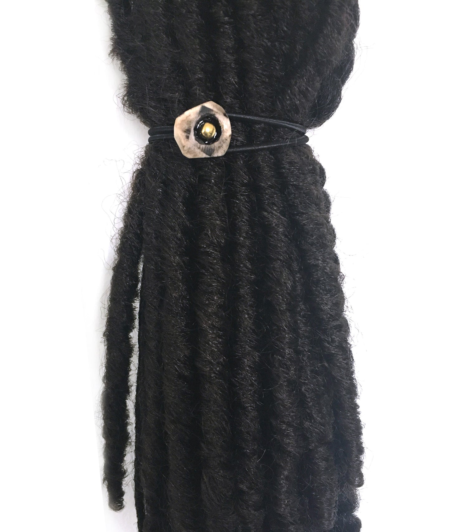 Gray Geode Etched Bone Loc Tie - Loccessories™
