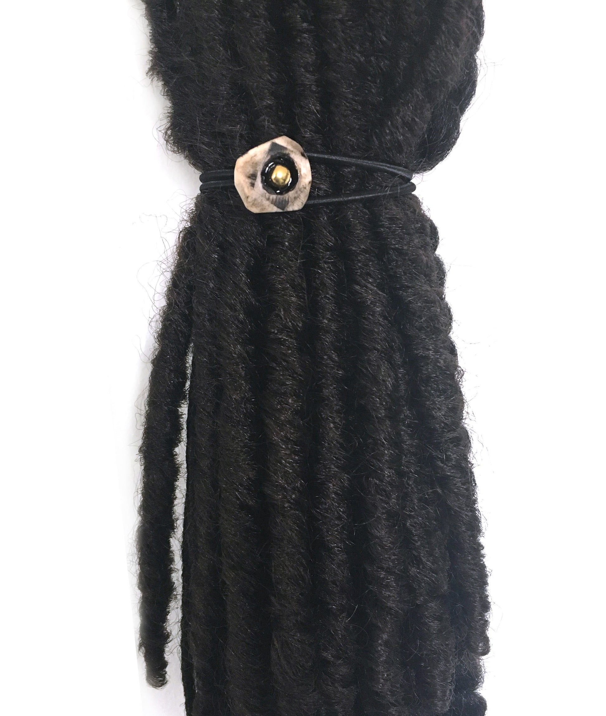 Gray Geode Etched Bone Loc Tie - Loccessories™