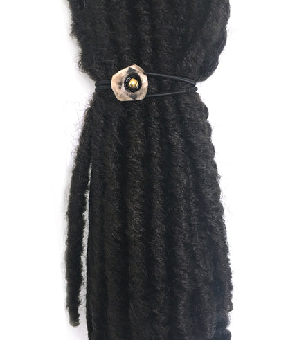 Gray Geode Etched Bone Loc Tie - Loccessories™