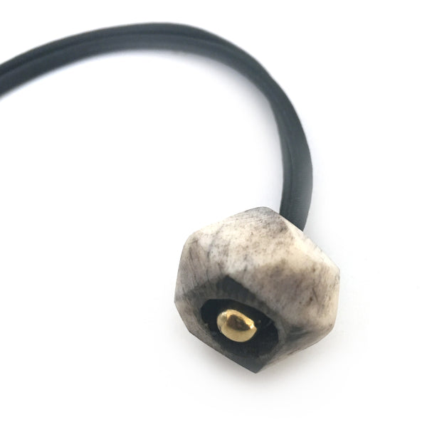 Gray Geode Etched Bone Loc Tie - Loccessories™