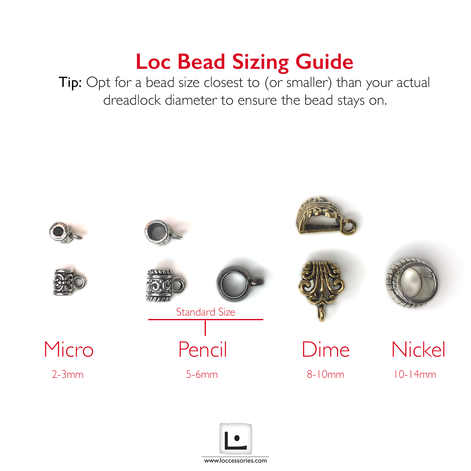 “Silver Barrel” Loc Beads - Loccessories™